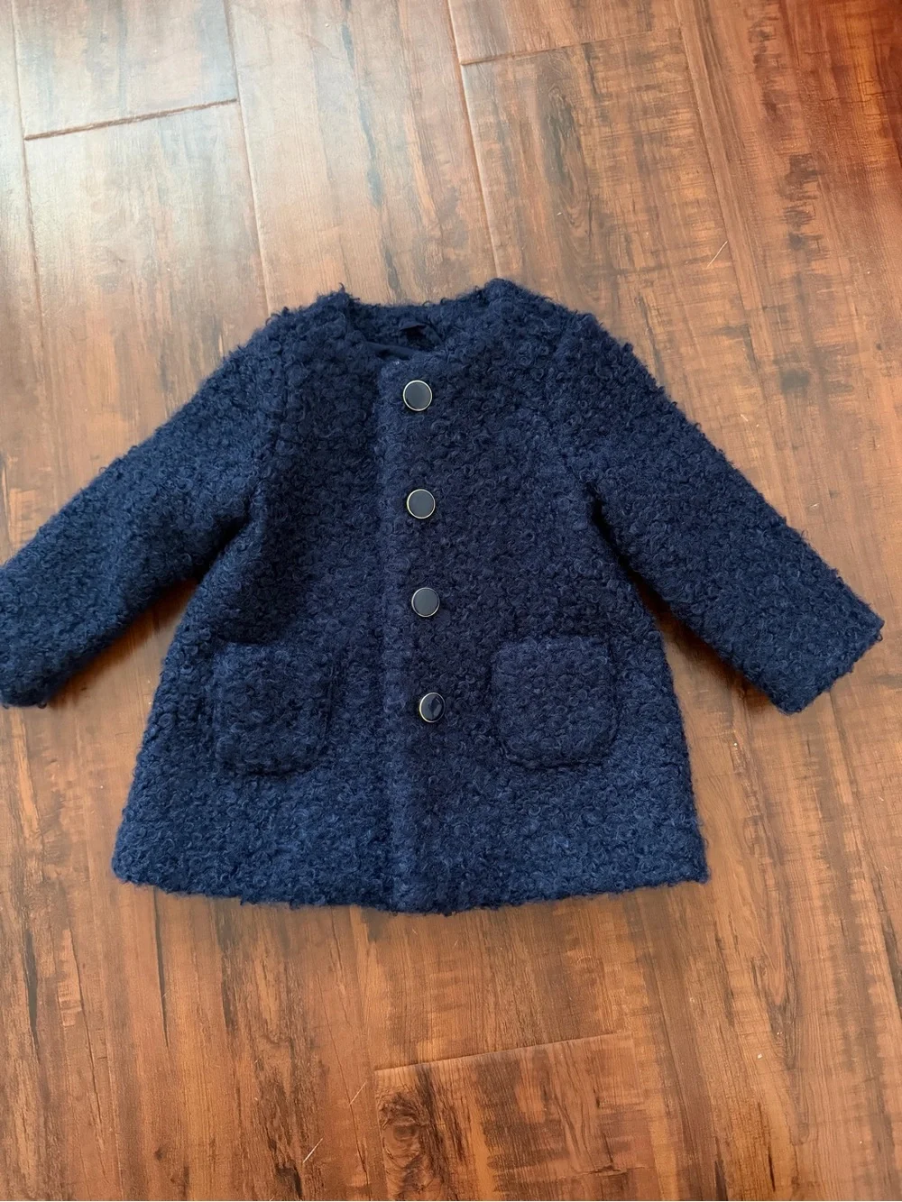 Janie and Jack Navy Sherpa Coat